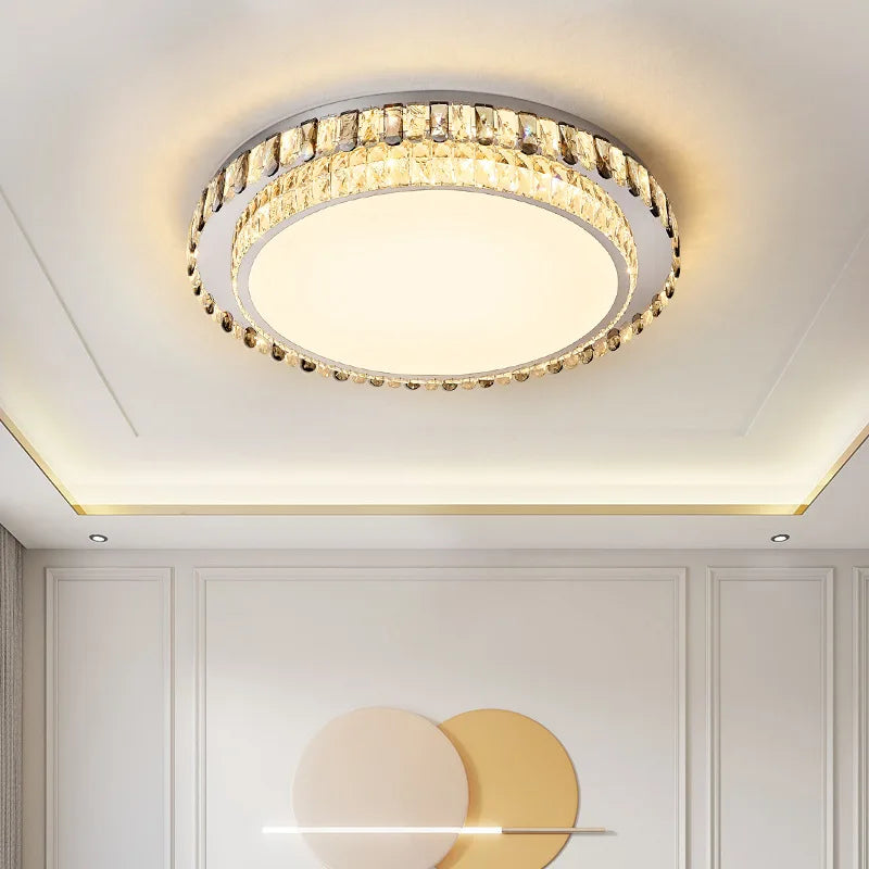 Round crystal ceiling light