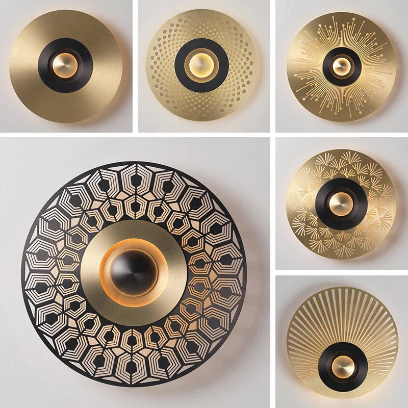 Sculpted copper art LED wall light
