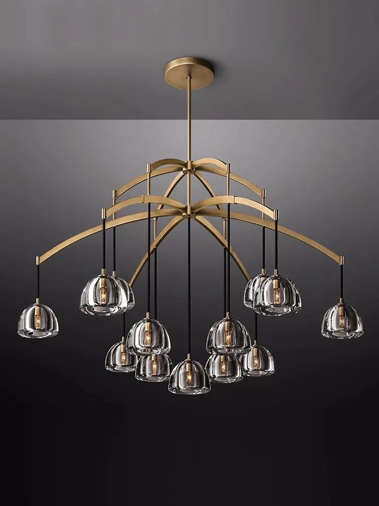 Brass crystal chandelier