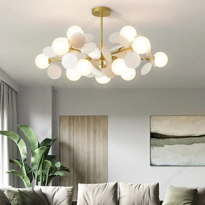 Gold glass cluster light