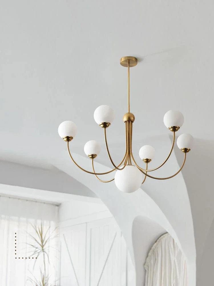 Gold glass chandelier