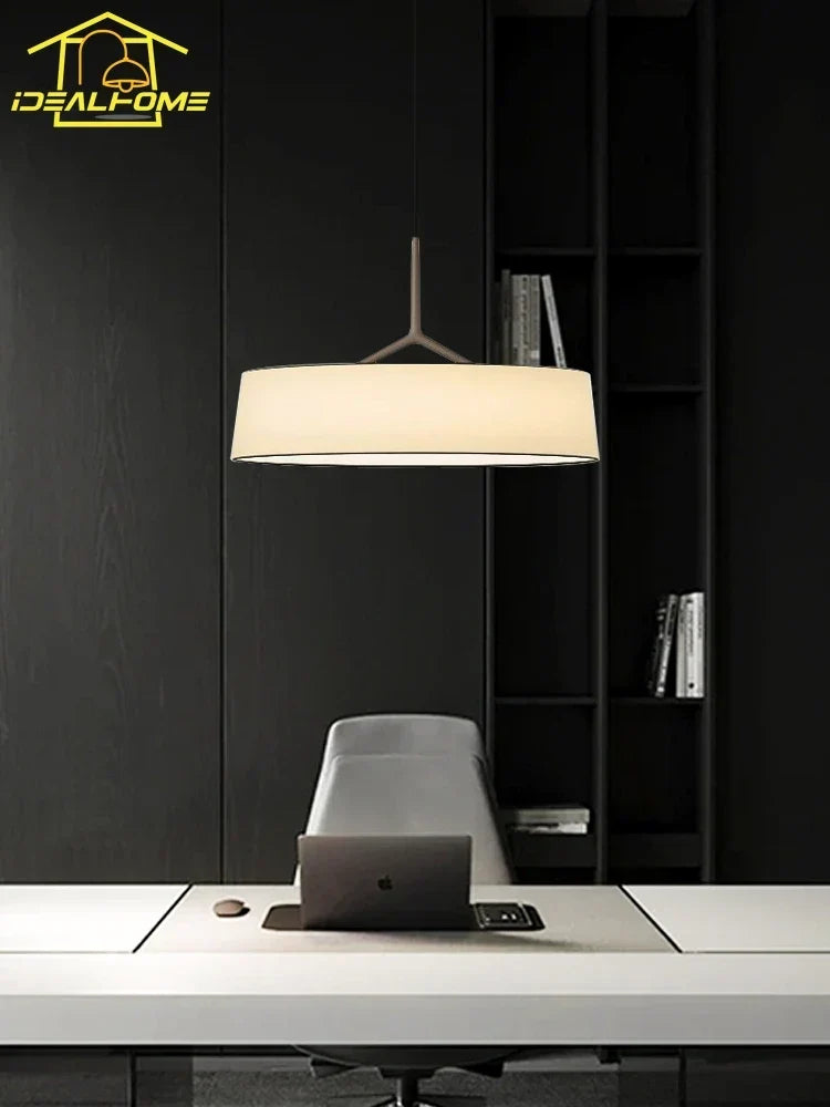 Black LED pendant over a kitchen