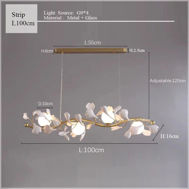 Luxury Ginkgo LED Chandelier, view 9