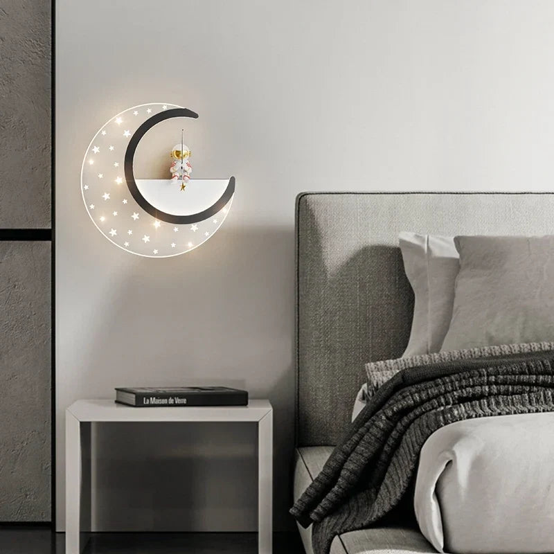 Pink postmodern sconce in a bedroom