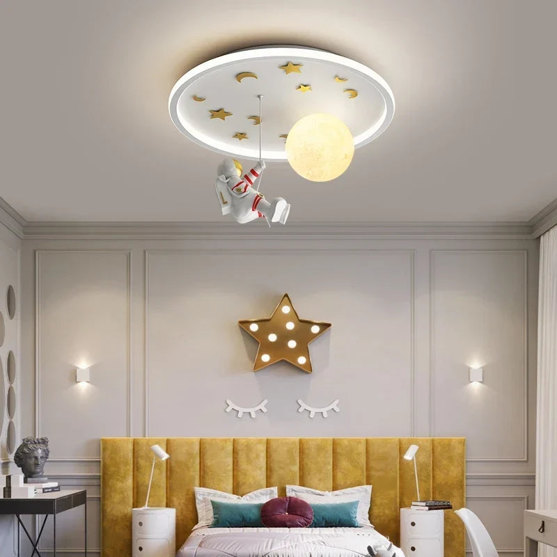 Planet astronaut kids ceiling light