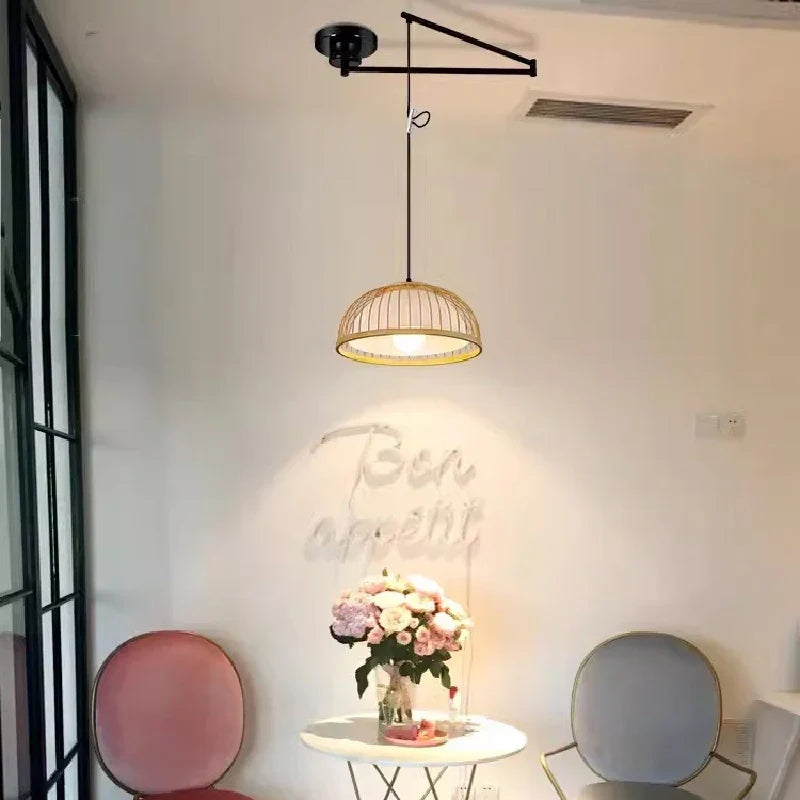Swing arm chandelier