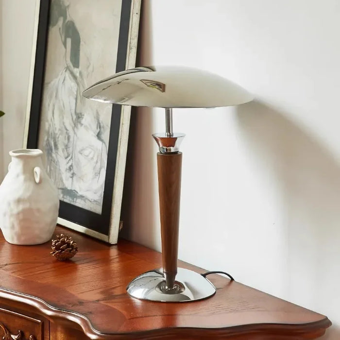 Industrial wood desk lamp