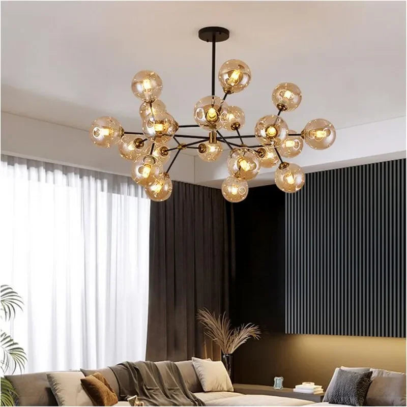 Smoke glass chandelier