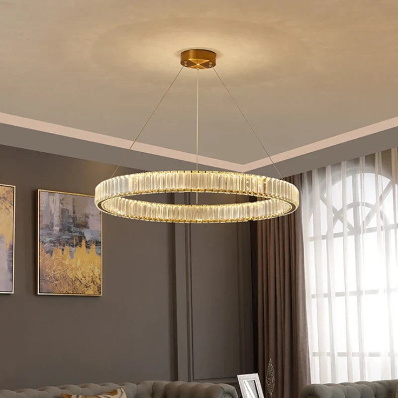 Tiered crystal chandelier
