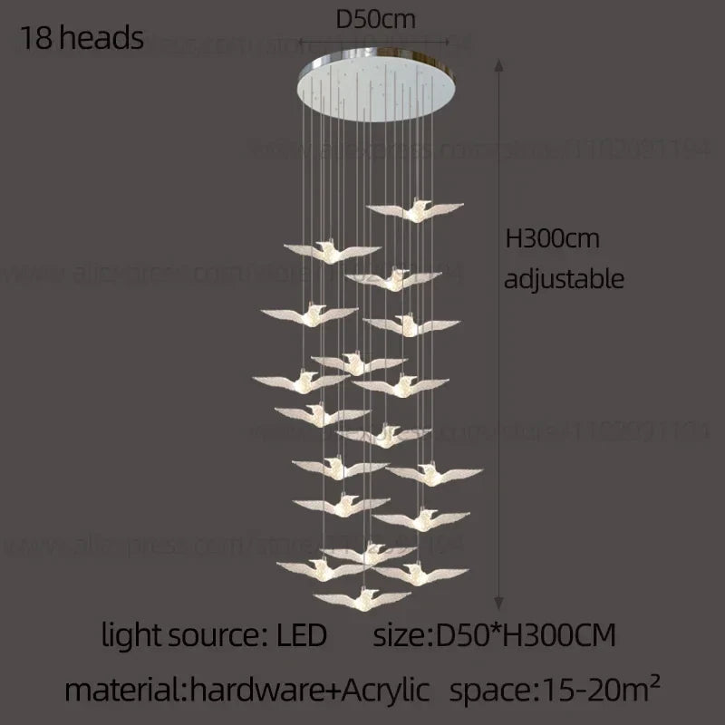 Bird LED Chandelier, view 16