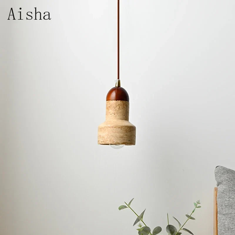 Modern Marble Pendant, Brown, view 3