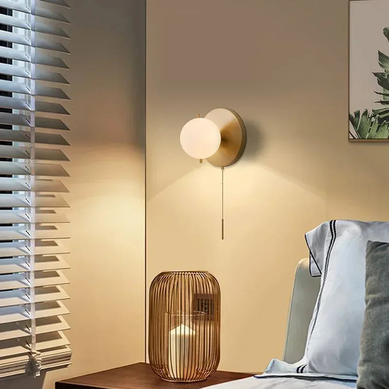 Gold Glass Globe Light, view 4