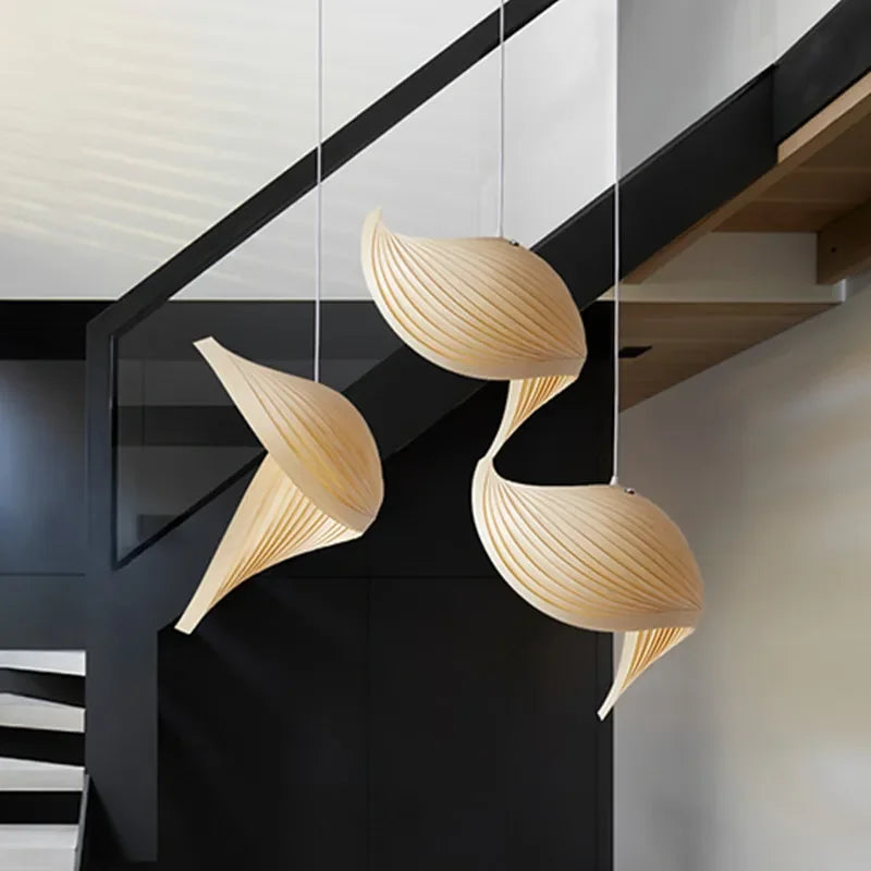 Pleated pendant in a tea room
