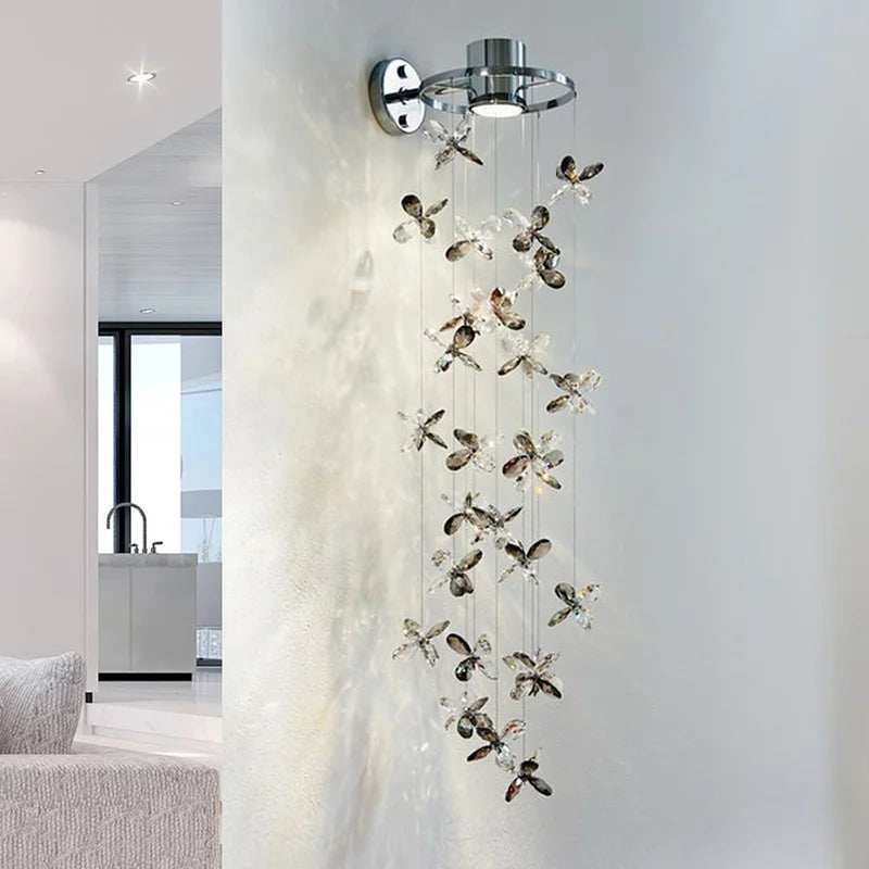 Crystal sconce in a living room