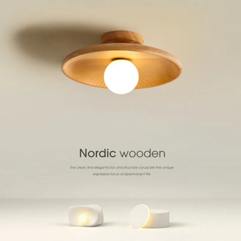 Wood bedroom ceiling light