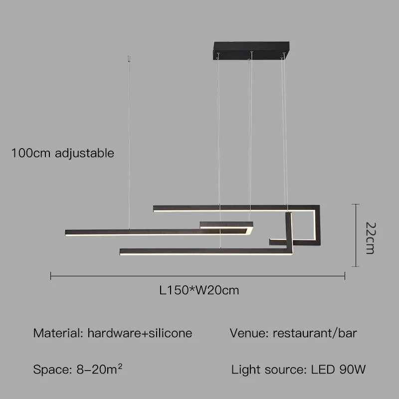 Rectangular Dimmable LED Pendant, view 9