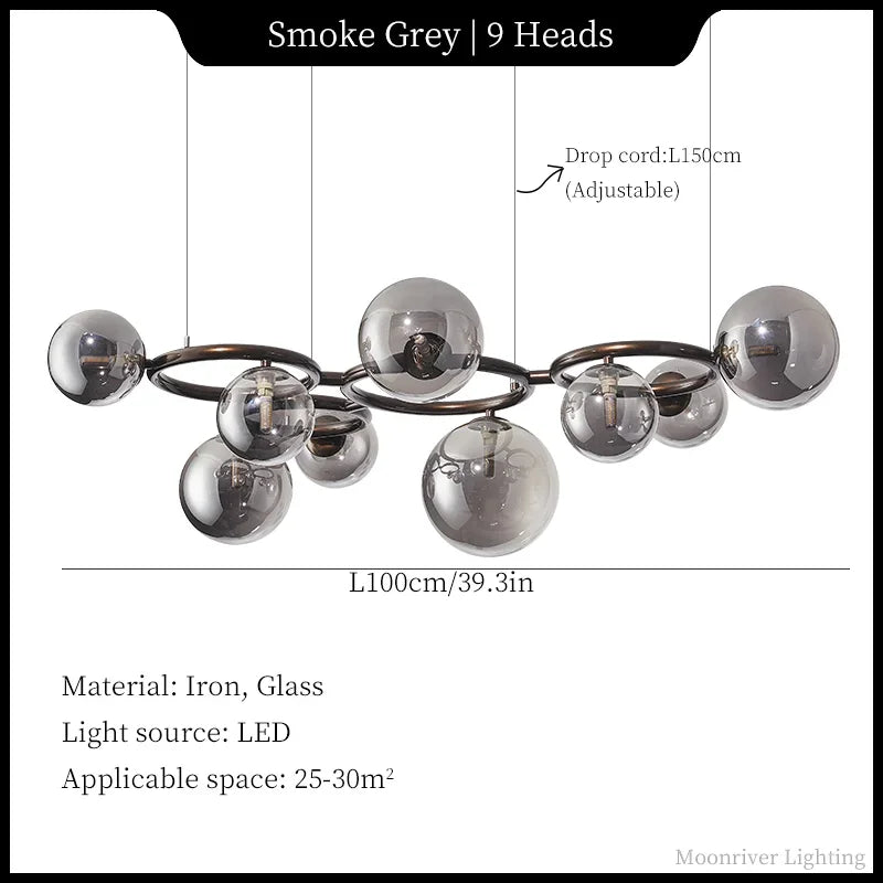 Glass Globe Chandelier, view 13