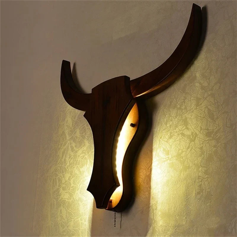 Wood Cow Wall Light, view 3