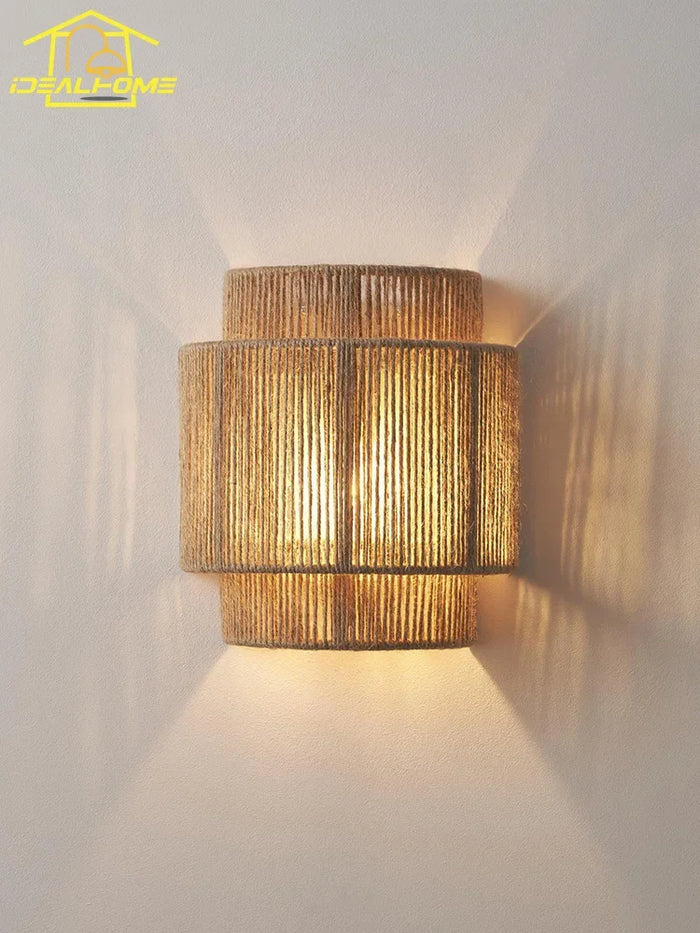 Japanese rattan wall light