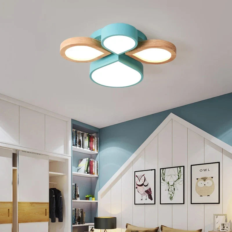 Wood LED flush mount