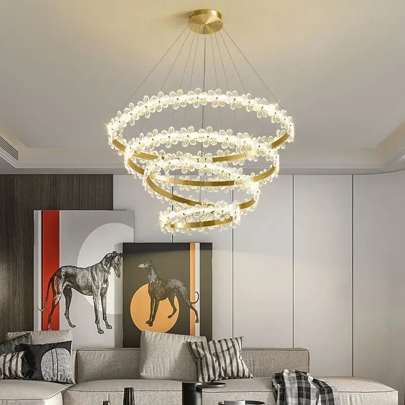 K9 crystal ring chandelier