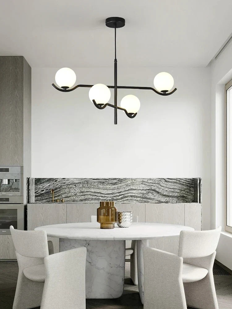 Glass pendant in a modern kitchen