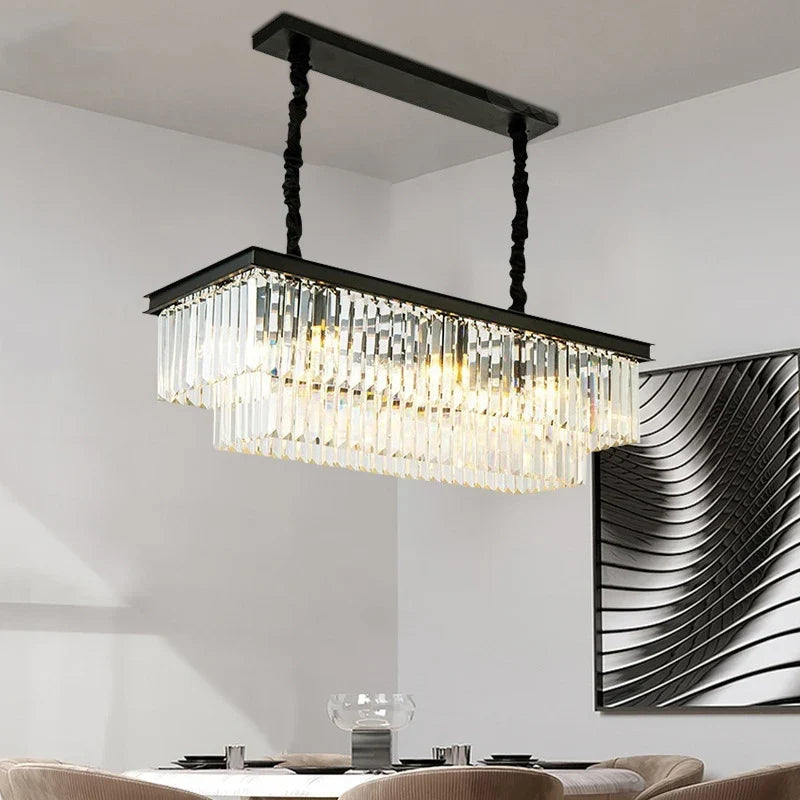 Double tier crystal chandelier