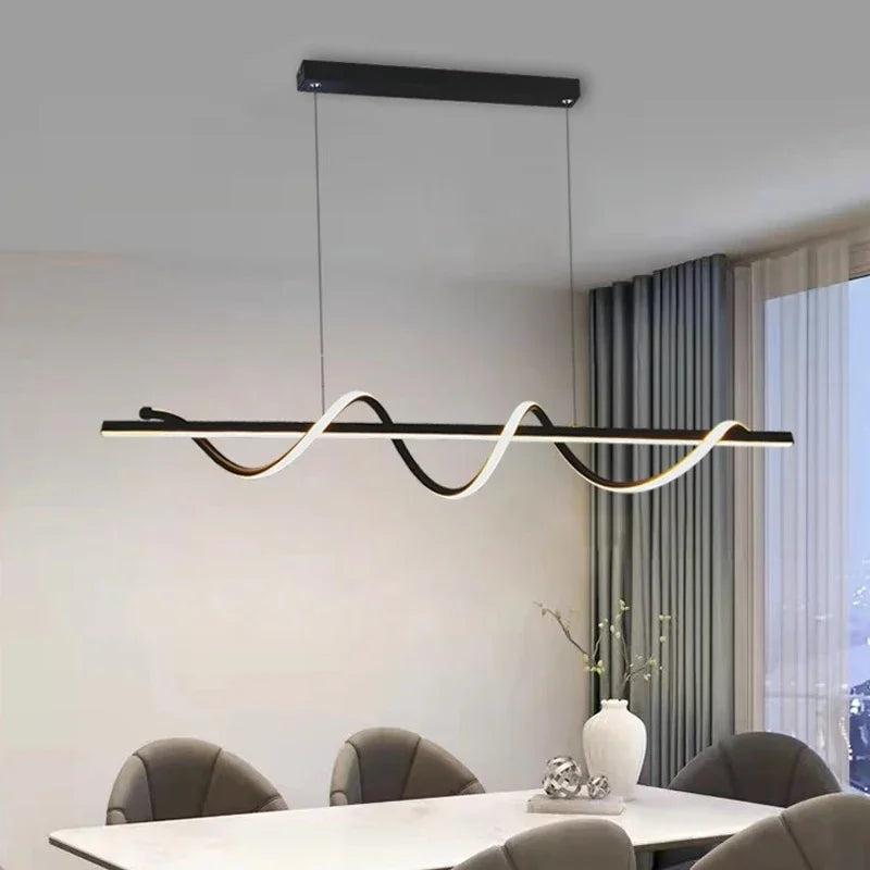 Minimalist linear chandelier