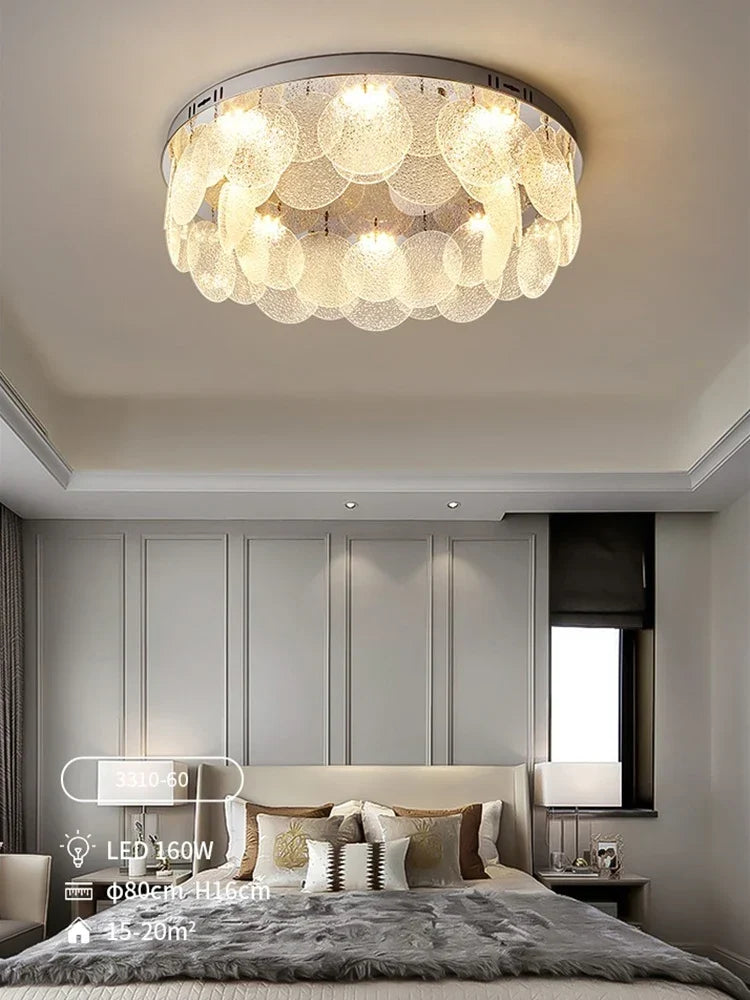 Round glass ceiling light