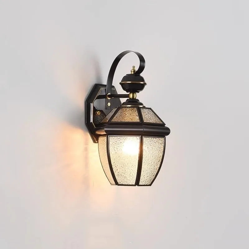 Antique copper outdoor wall light