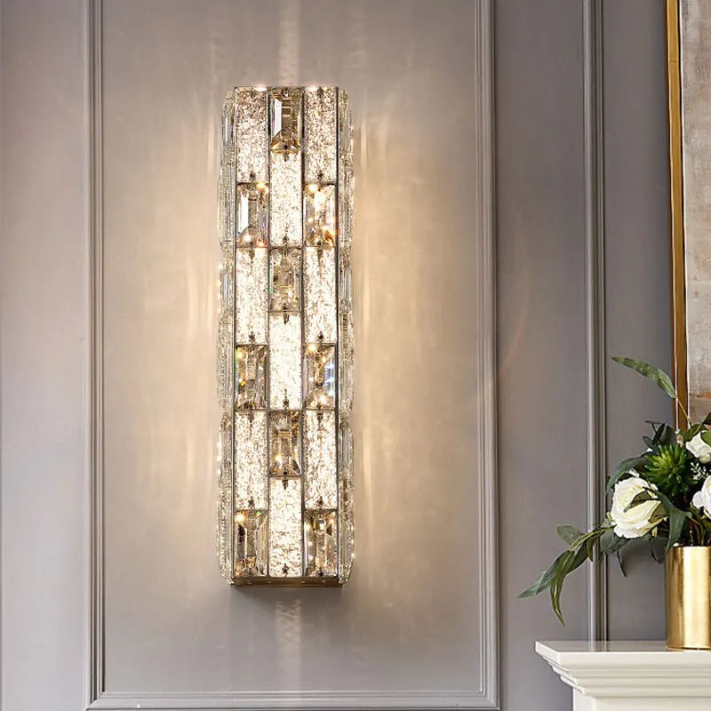 Crystal steel LED wall light