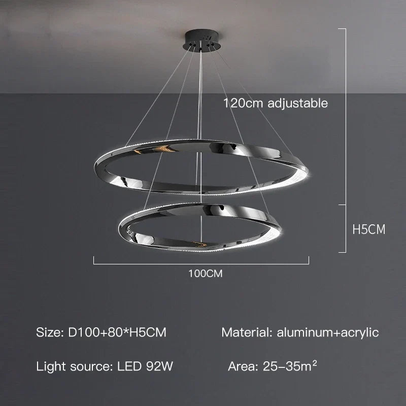 Artistic LED Ring Pendant, view 9
