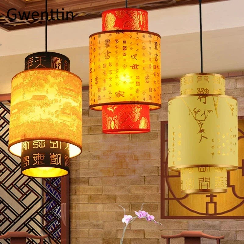 Lantern pendant in a tea room