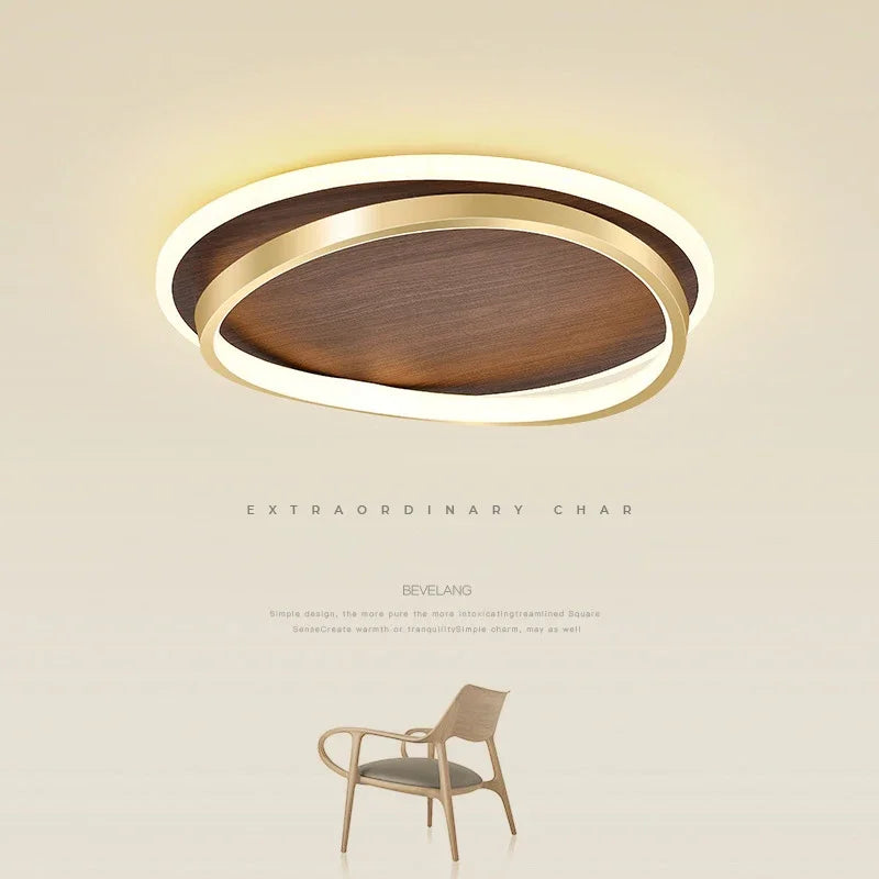 Walnut LED chandelier