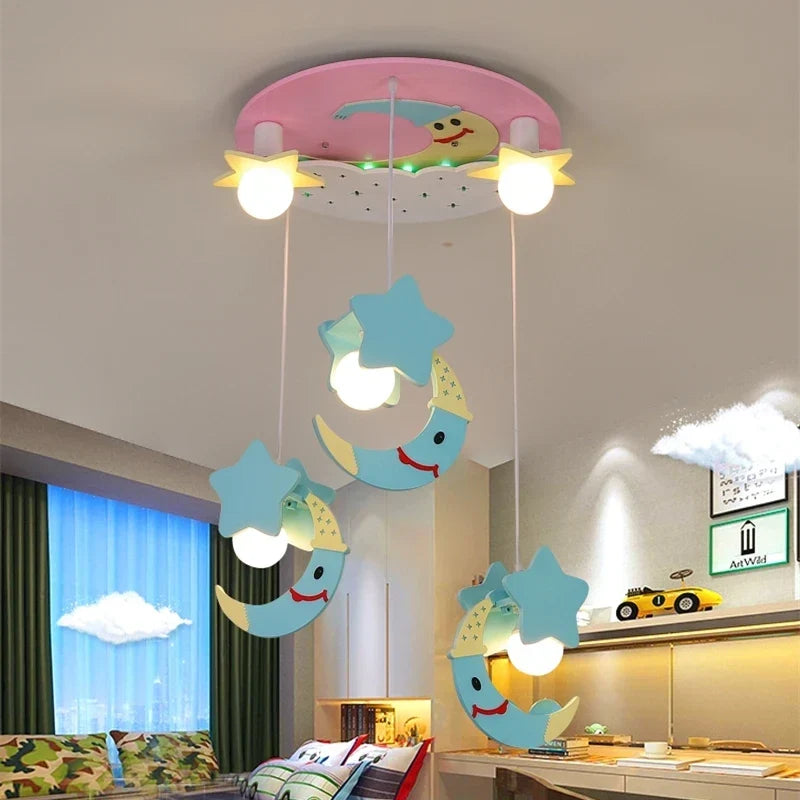Kawaii moon ceiling light