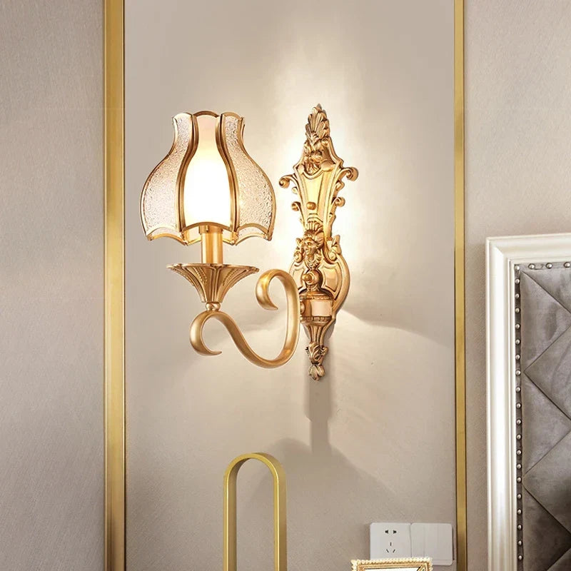 Copper glass sconce