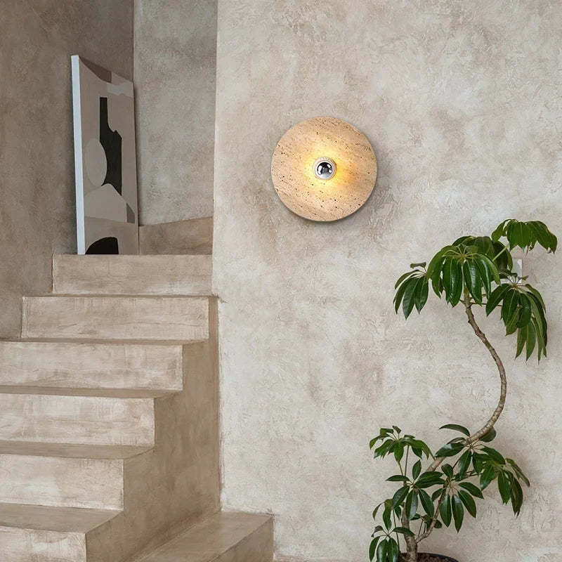 Round Stone Retro Sconce, view 5