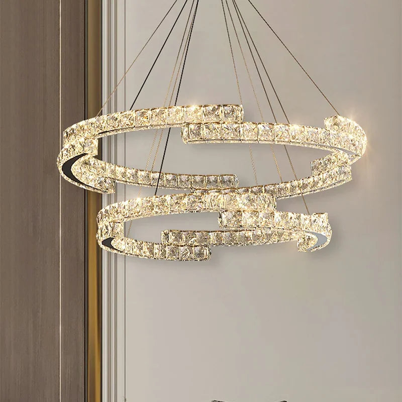 Tiered crystal chandelier
