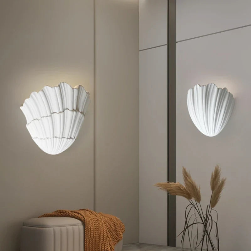 Gypsum wall light in a hallway