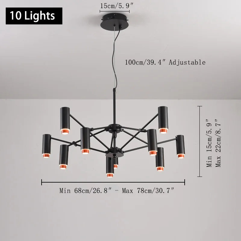 Black Fabric Chandelier, view 8