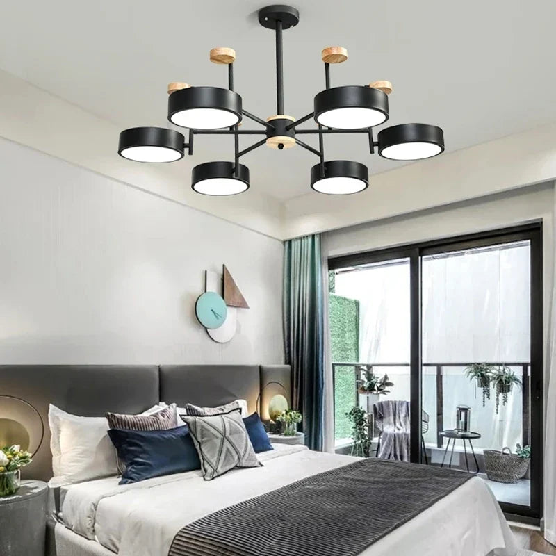 Wood acrylic chandelier