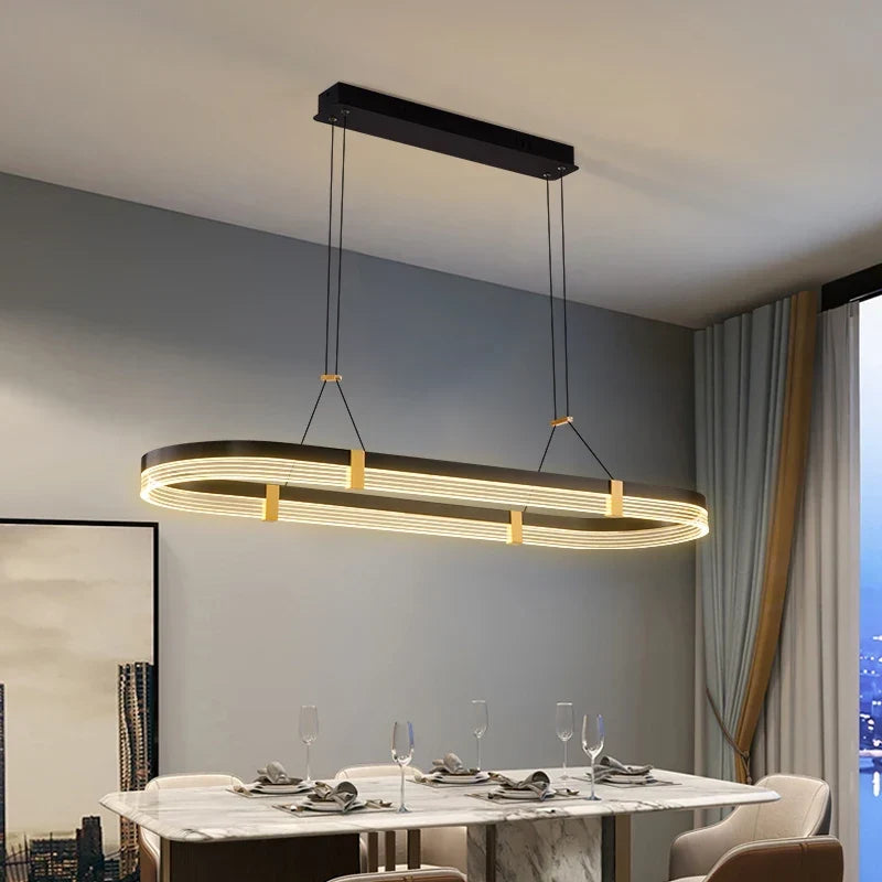 Linear LED pendant, dimmable