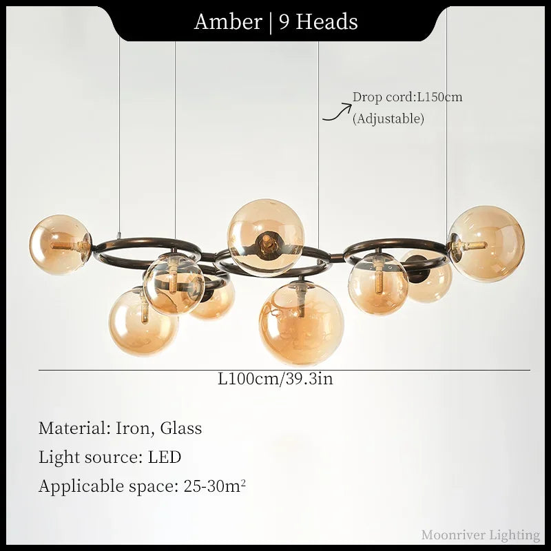 Glass Globe Chandelier, view 16
