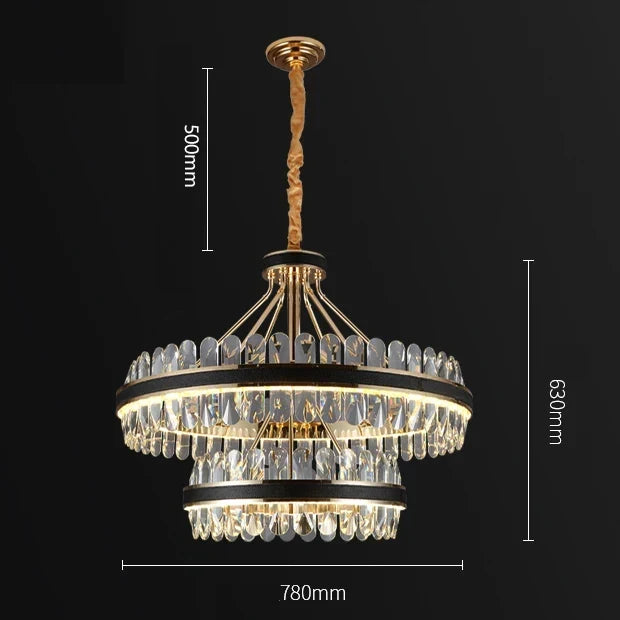 Crystal and Leather Chandelier, view 13
