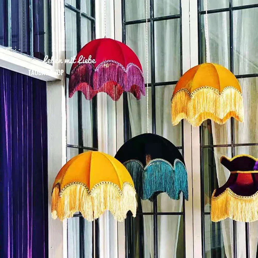 Fabric fringe lamp