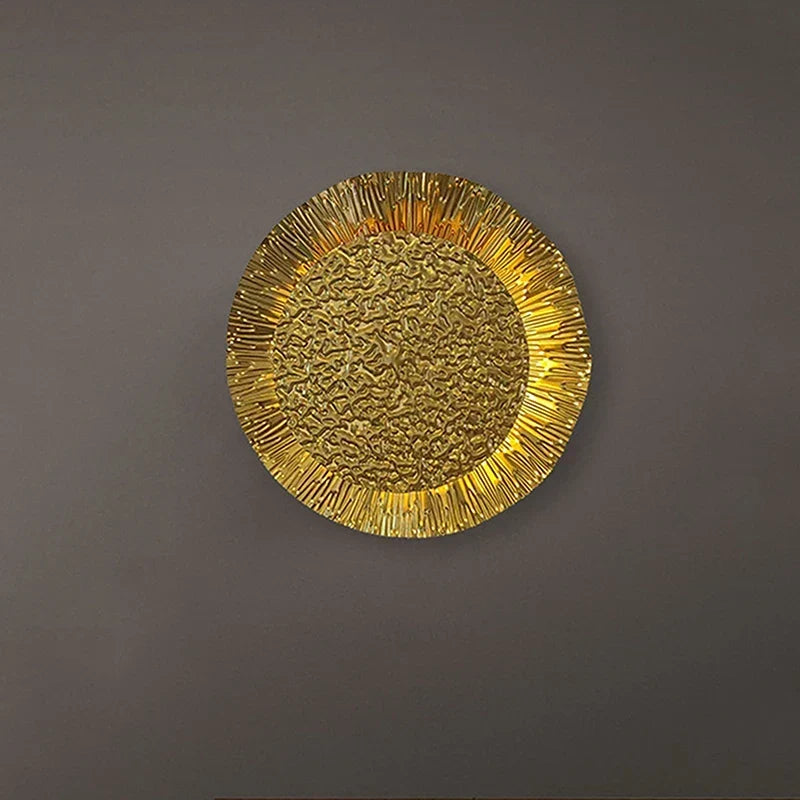 Retro copper lotus wall light