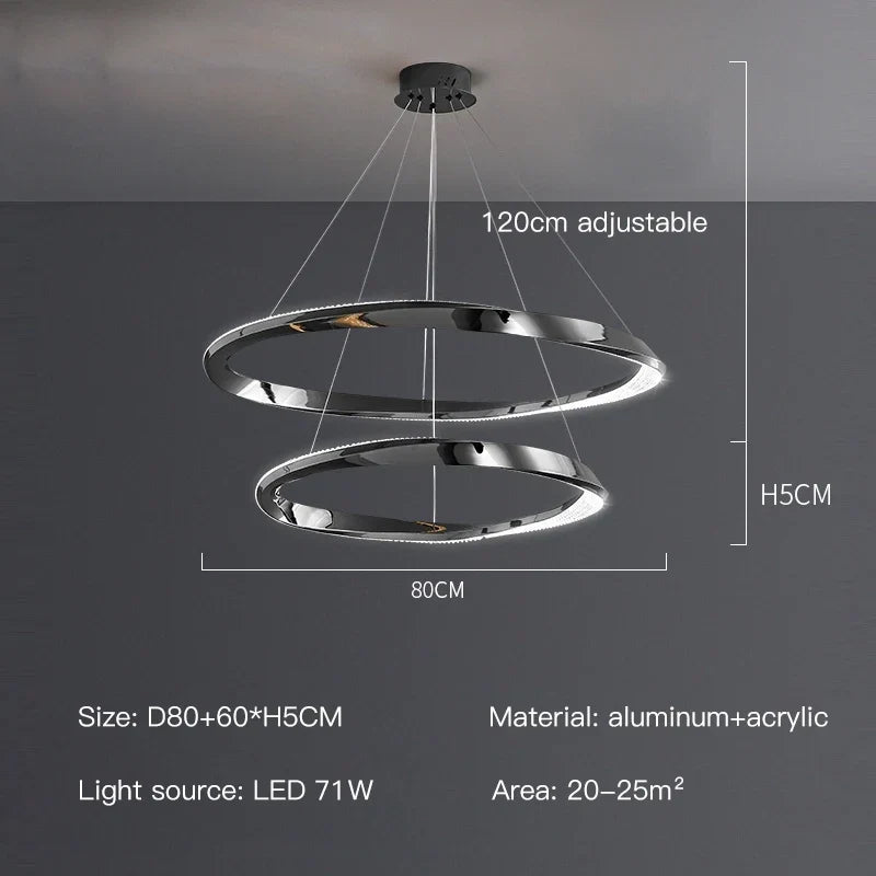 Artistic LED Ring Pendant, view 16