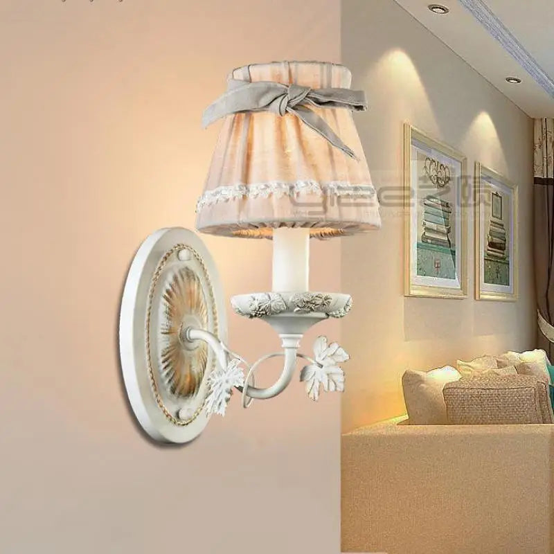 Kids fabric bow wall light