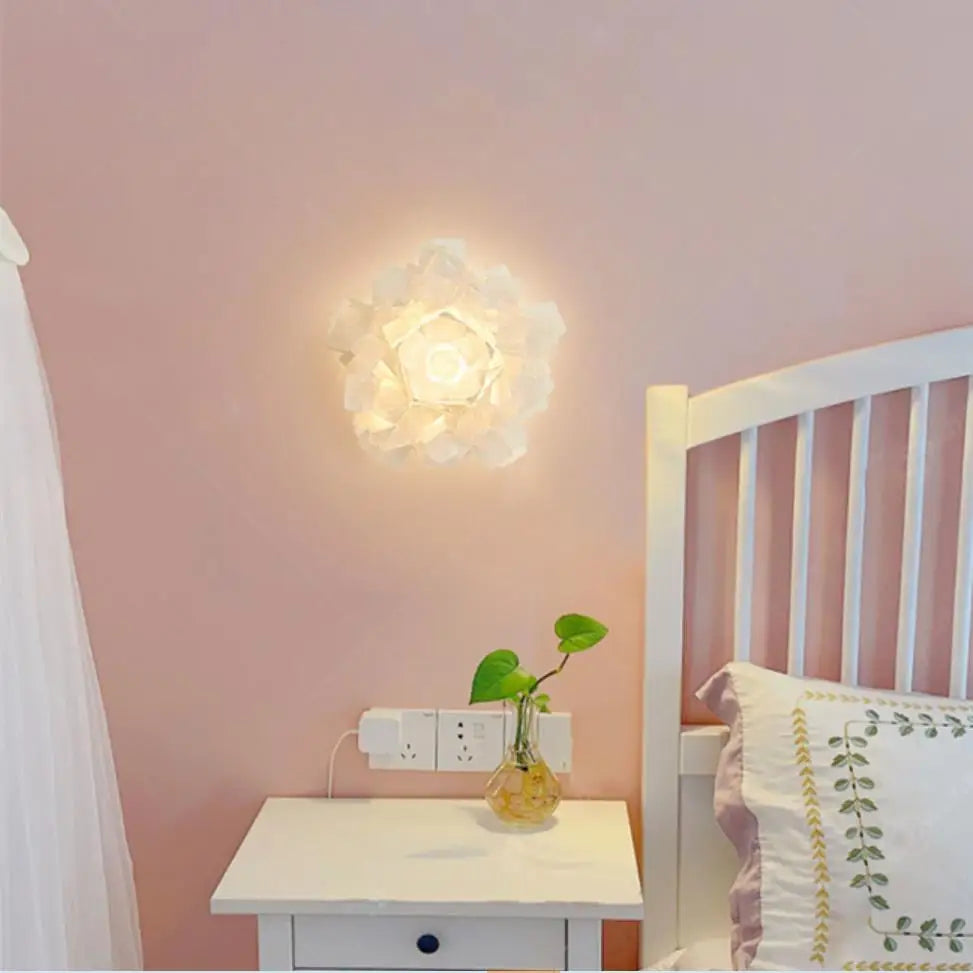 Flower wall light in a girls room