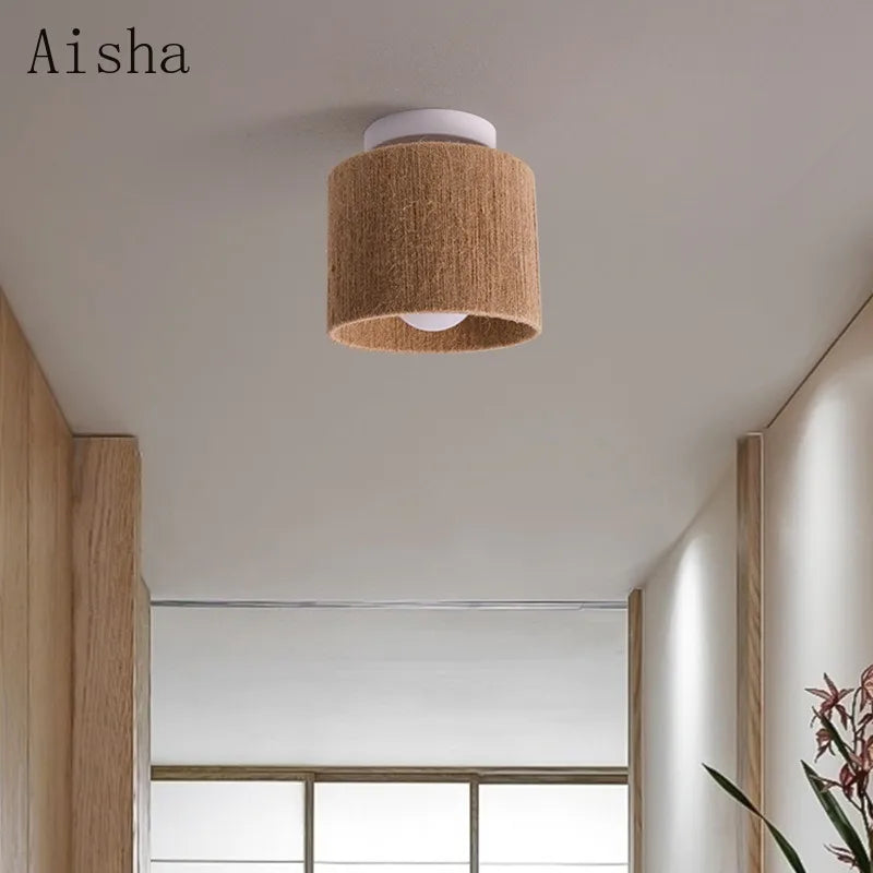 Japanese rustic flush mount